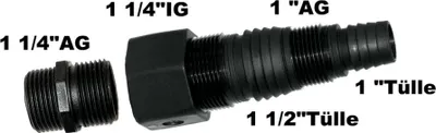Produktbild von Metabo Multiadapter 1 1/4'  zum Anschluss von Tauchpumpen oder Hauswasserwerken