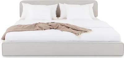 Produktbild von LATINI Polsterbett mit höhenverstellbarem Kopfteil, 160x200 cm, Hellgrau - Doppelbett inklusive Lattenrost, ideal für zwei Personen, Bettgestell stabil und bequem, modernes Design für das Schlafzimmer