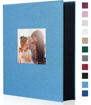 Productafbeelding van Fotoalbum, linnen, 10x15 cm, 300 foto's, blauwgroen, hardcover met venster