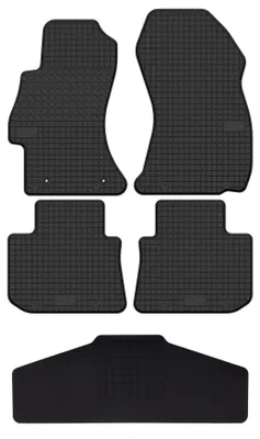 Productafbeelding van Rubberen automatten + tunnelmat voor Subaru Levorg 2014-2020 (stationwagen) – 5-delig, zwart, op maat – Wielganizator SolidTread