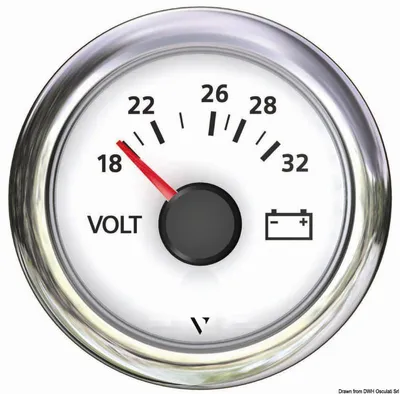 Obrázok produktu pre Voltmeter, biely 18/32 V , 1 kus