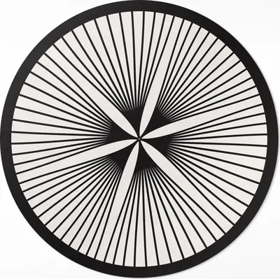 Produktbild von Stilvolle Blume mit dunklen Linien – Vinyl Küchenteppich – fi 50cm – Rutschfest, pflegeleicht & langlebig