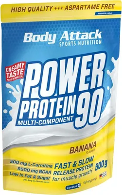 Produktbild von Body Attack Power Protein 90 500g Banana Cream