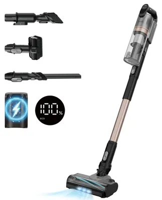 Zdjęcie produktu dla Levoit LVAC-300 Plus, Pionowy odkurzacz, Bez worka, Czarny, Złoto, 0,75 l, Aluminium, Suchy