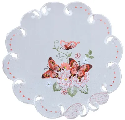 Produktbild von Tischdeckchen LUCIE Schmetterlinge & Cutouts Polyester Ø 40 cm