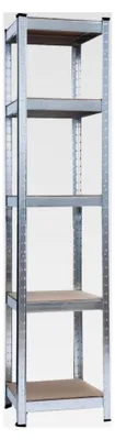 Produktbild von Schwerlastregal mit 5 MDF-Böden, 180x40x40 cm (HxBxT), Traglast von 150 kg pro Boden, verzinkt