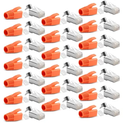 Produktbild von 20x Netzwerkstecker CAT 7 6A RJ45 LAN Netzwerk Crimp Stecker vergoldete Kontakte