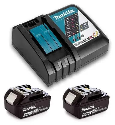 Image de Pack energie MAKITA 197570-9 2 batteries BL1850B + chargeur DC18RC