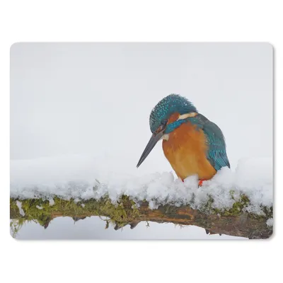 Produktbild von MuchoWow® Mauspad Mousepad Eisvogel - Schnee - Winter 23x19 cm - Mousepads - Maus Mat - Pad - Mausunterlage - Schreibtischunterlage - Mauspad