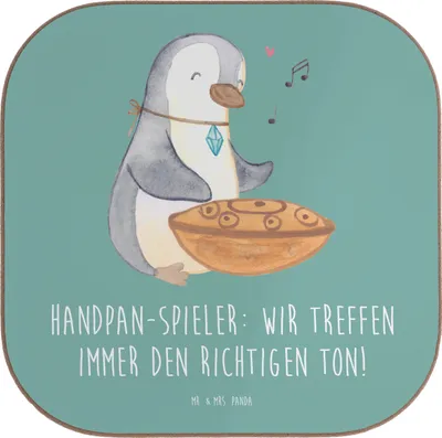 Produktbild von Mr. & Mrs. Panda Holzuntersetzer Handpan Spieler - Meeresbrise - Geschenk, Instrument, Meditation, Untersetzer Glas, Klangschalen, Musiker, Tasse, Musik, Coaster, Klänge