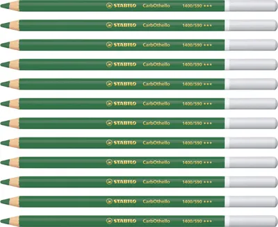 Produktbild von Pastellkreidestift - STABILO CarbOthello - 12er Pack - chromoxidgrün stumpf imit.