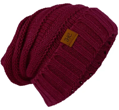 Produktbild von Harrys-Collection Damen Uni Beanie Strickmütze Wintermütze, weinrot