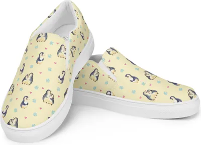 Produktbild von Mr. & Mrs. Panda Loafer Pinguin umarmen Größe 36 - Gelb - Geschenk, Liebe, Espadrilles, Verknallt, Hochzeitstag, Damen Slipper, Umarmung Verliebt, Damenschuhe, Mokassins