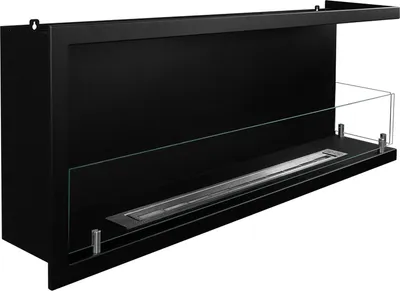 Image de Chisone - Cheminée Bioéthanol, 120x22x45h cm Noir, Capacité 1,25 l