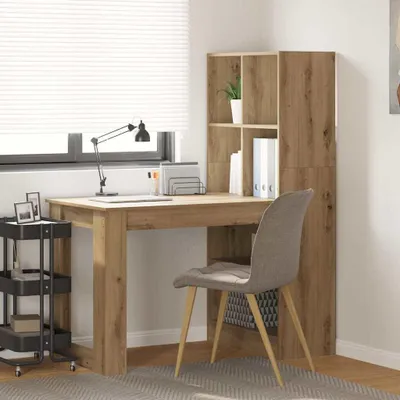 Obrázek produktu pro Maison Exclusive - Stůl s policí Artisanový dub 122 x 67 x 145 cm kompozitní dřevo