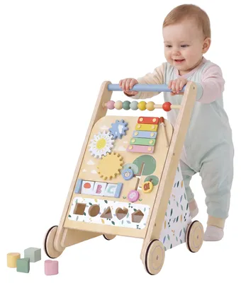 Productafbeelding van Loopstoel, houten loophulp met wielen, geschikt voor kinderen vanaf 18 maanden.