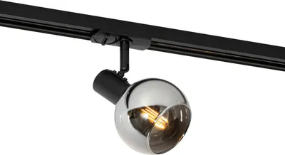 Produktbild von QAZQA - Modern Moderner schwarzer Spot I Spotlight I Deckenspot I Deckenstrahler I Strahler I Lampe I Leuchte für 1-phasiges Schienensystem I Spotlight I Deckenspot I Deckenstrahler I Strahler - Iconi