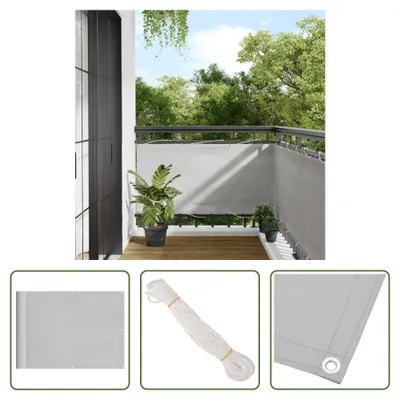 Produktbild von The Living Store Balkon-Sichtschutz Hellgrau 75x400 cm 100 % Polyester-Oxford