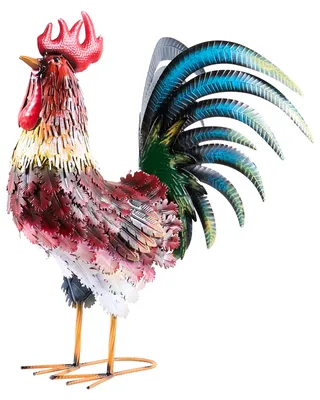 Zdjęcie produktu dla BELIANI Rzeźba ogrodowa wielokolorowy metal figurka ogrodowa ptak stojąca ozdoba do ogrodu