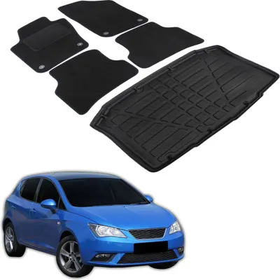 Image de Ensemble Tapis Velours Sur Mesure et Coffre TPE pour Seat Ibiza 2008-2017 3/5 Portes