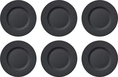 Produktbild von Villeroy & Boch Manufacture Rock 6er Set Frühstücksteller 22 cm schwarz Porzellan
