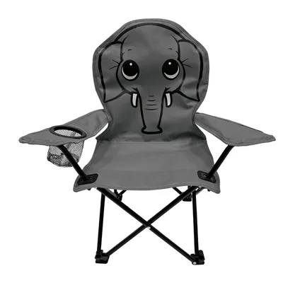 Produktbild von Kinder Anglersessel m. Getränkehalter Garten Campingstuhl faltbar Elefant