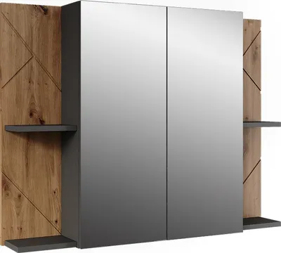 Immagine prodotto di Armadio a specchio per il bagno Vicco Irma Antracite/Artisan 100 x 75 cm con 2 porte, Model 54778