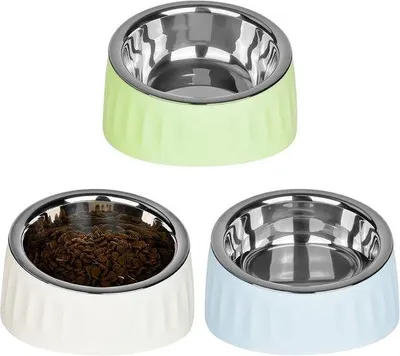 Produktbild von 3-teilig Wasserfutter aus Edelstahl, 15° schräges Futtertray, Katzen- und Hunde-Futtertray, Wasserfutter für Katzen und Hunde, abnehmbares Wasserfutter für Katzen