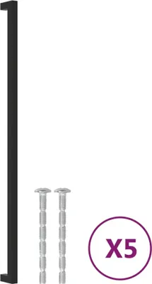 Produktbild von Möbelgriffe 5 Stk. Schwarz 480 mm Edelstahl