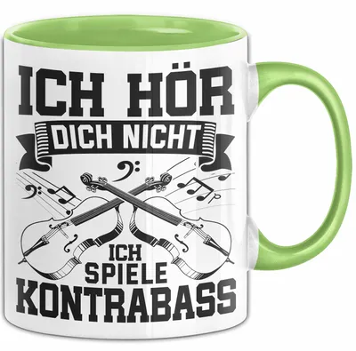Produktbild von Kontrabass Tasse Geschenk Musiker Cellospieler Violoncello Musiklehrer (Grün)