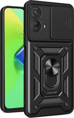 Produktbild von Motorola Moto G73 Hülle - Coverup Armor Ring Ständer Back Cover mit Kamera Schutz - Schwarz