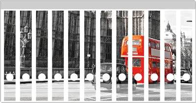 Produktbild von Wallario Ordnerrücken Sticker, selbstklebend für schmale Ordner, 12 Stück, Motiv London Red Bus