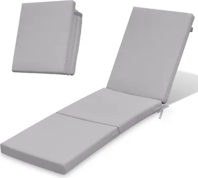 Produktbild von Auflage für Gartenliege Sonnenliege 198x58x4 cm Faltbar | Polsterauflage für Rollliege Wetterfest & Waschbar Bezug abnehmbar | Model GRAU [145]