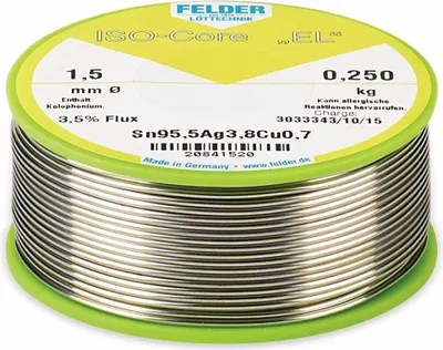 Produktbild von LÖTZINN F1-1250 - Lötdraht, bleifrei, 250g, 1,0mm, SN95,5