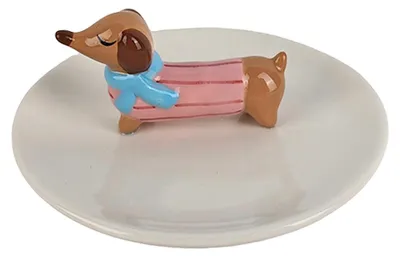 Produktbild von Clayre & Eef Dekoration Schale Hund Grau Keramik