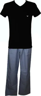Immagine prodotto di Pigiama uomo manica lunga pantalone lungo scollo V cotone EMPORIO ARMANI articolo 110810 4P728+111043 4P576, M, Cotone 95%,Spandex 5%