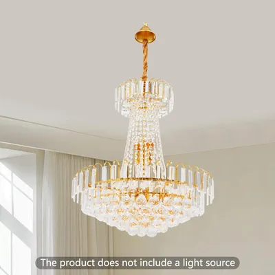 Produktbild von 60x70cm LED Moderner Luxus Kronleuchter Kristall Metall Deckenleuchte Deckenlampe 220V (Gold) für Wohnzimmer Schlafzimmer Esszimmer Flur Bar Café Restaurant Hotel
