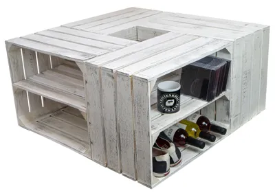 Produktbild von Obstkiste Johanna neu - Shabby weiß 4er Set Längs