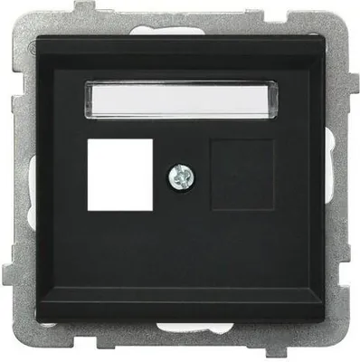 Image de Couvercle pour prise simple, métal noir, GPK-1R/p/33, Ospel Sonata