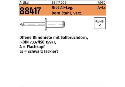 Produktbild von Blindniete R 88417 FLAKO 3x6 Niet Aluminium/Dorn Stahl verz. 500St.