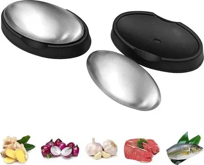 Productafbeelding van Hartvormige geurzeep van roestvrij staal - Keukenaccessoire - 2 stuks