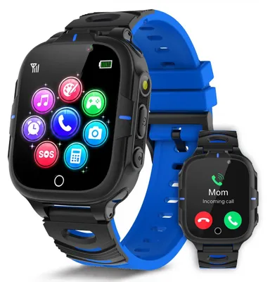 Produktbild von Smartwatch Kinder Telefonuhr mit Telefon SOS Schulmodus Smartwatch für Kinder mit Anruffunktion Blau