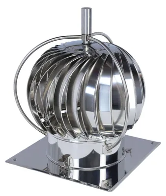 Produktbild von Schornsteinaufsatz Turbowent TUZ 1 mit Montageplatte, Edelstahl, Ø 250 mm