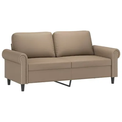 Image de vidaXL Canapé 2 places cappuccino brun 140 cm similicuir