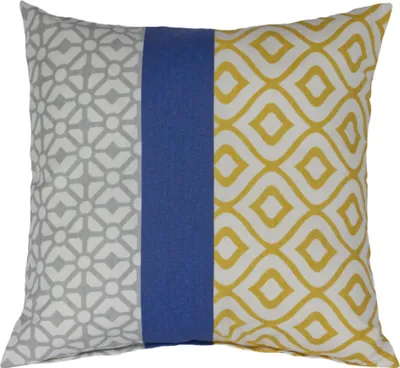 Image de Taie d'oreiller en coton - 40x40 cm - Bleu,Jaune