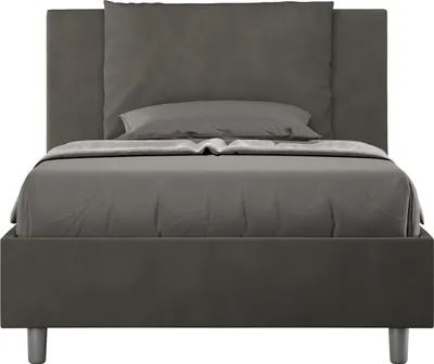 Produktbild von ITYHOME - Gepolstertes Bett ohne Lattenrost 120x200 mit Mikrofaserbezug Grau Antea