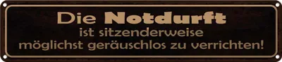 Produktbild von vianmo Blechschild 10x46 cm Notduft ist sitzenderweise Spruch Zitat