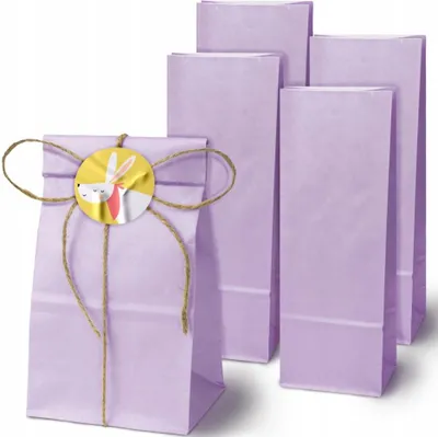Produktbild von Allbag Papiertüten 5er Set Pastell Violett Süßigkeiten