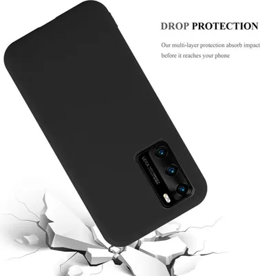 Produktbild von Cadorabo Hülle für Huawei P40 Schutzhülle in Schwarz Handyhülle TPU Silikon Etui Case Cover