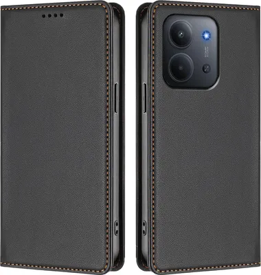 Immagine prodotto di Custodia in pelle per Xiaomi Redmi 15C 5G/4G, flip case magnetico in Finto cuoio con supporto Nero